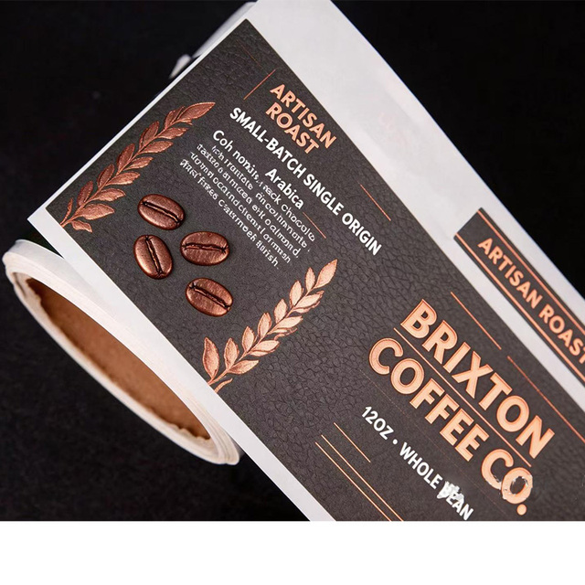 Custom Adhesive Labels with Special Paper Leather Texture Material Hot Stamping Embossing Reverse UV Custom Wine Labels Printing