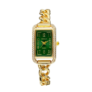 Reloj de Pulsera de Acero Retro de Moda Popular para Mujer, Reloj de Cuarzo Ligero con Incrustaciones de Diamantes para Mujer - Product Image 1