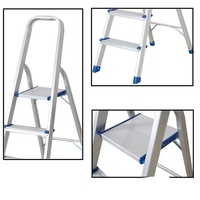 Escabeau pliant en aluminium léger pour usage domestique Mobile avec main courante
