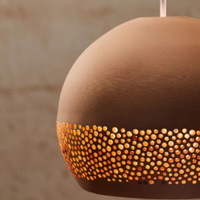 Lampe suspendue longue en céramique faite à la main, bande perforée, hauteur réglable, style moderne minimaliste, pour salle à manger, café, décoration