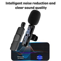 Mini microphone sans fil pour téléphone portable, portable, plug-and-play, réduction de bruit, recharge du téléphone, pour diffusion en direct en extérieur