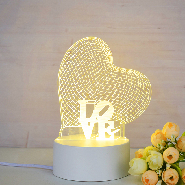 Baby Room Decoration Unicorn Acrylic USB Operated Modern Warm White LED Night Light with 3D Design for PC