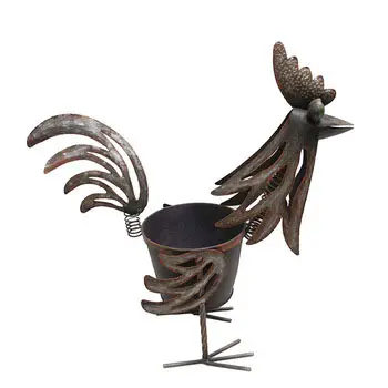 Professional Factory Metal Craft Large Rooster Animal Decoration Statue Country Farm Ornament for Garden Home Art Style Gifts