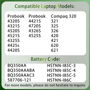 Batería <span class=keywords><strong>de</strong></span> Alta Calidad para Portátil PH06 HSTNN-CB1A BQ350AA HSTNN-DB1A para HP Probook 4320S 4321S 4520S 4325S 4720S 4326S 4525S 4420S - Product Image 2