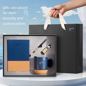 2026 Business Gift Set With Cork Notebook Pen Mug And Bottle Opener In Blue And Brown Design Exquisite Office Promotion Kit - Product Image 4