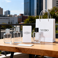 Flacon de parfum en verre carré givré transparent de luxe personnalisé avec bouchon à vis 15ml/30ml/50ml/60ml/100ml avec boîte d'emballage à estampage à chaud