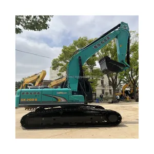 Diskon Super 20ton dengan pisau dan garis pemutus hidrolik kobelco sk200-8 Backhoe bekas ekskavator