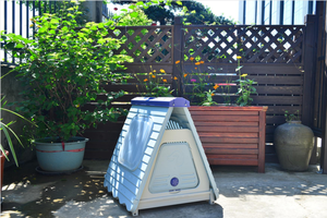 Perrera plegable de plástico para perros, casa para mascotas con forma de tienda para interior y exterior - Product Image 3