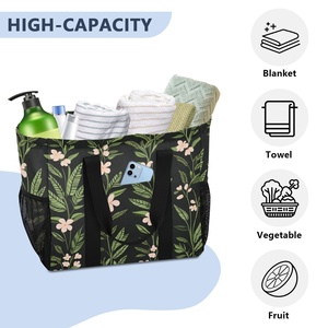Sac fourre-tout réutilisable directement de l'usine avec imprimé fleurs hawaïennes, logo personnalisé, grande capacité, imperméable, sac de plage - Product Image 5