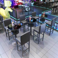 Table de bar moderne minimaliste en marbre, petite, longue et étroite, à poser contre le mur, pour balcon, avec pieds hauts