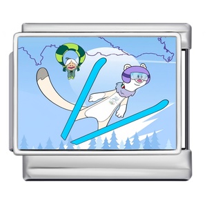 Abalorios <span class=keywords><strong>de</strong></span> Acero Inoxidable con Diseño <span class=keywords><strong>de</strong></span> Mascota <span class=keywords><strong>de</strong></span> los Juegos Olímpicos <span class=keywords><strong>de</strong></span> <span class=keywords><strong>Invierno</strong></span>, <span class=keywords><strong>Deportes</strong></span> <span class=keywords><strong>de</strong></span> Competición <span class=keywords><strong>de</strong></span> Esquí, Compatibles con Pulseras <span class=keywords><strong>de</strong></span> 9mm, para Hacer Joyería DIY - Product Image 3