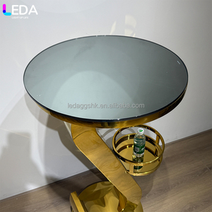 LEDA Luxury Party Event Decor Metal <b>Round</b> Bar <b>Table</b> <b>Gold</b> Hotel Dining <b>Table</b> for Wedding - Product Image 4
