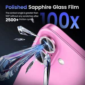 Iphone के लिए ग्लिटर डायमंड कैमरा लेंस स्क्रीन प्रोटेक्टर 17 16 16प्रो मैक्स एल्यूमीनियम लेंस iPhone के लिए फिल्म की रक्षा 15प्रो 14 13 12 - Product Image 5