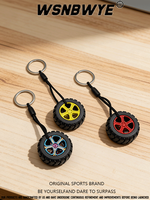 Porte-clés créatif en forme de roue de voiture en caoutchouc souple PVC, décoration de porte-clés promotionnel personnalisé, porte-clés roue colorée