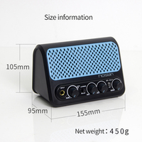 Amplificateur Rechargeable pour Guitare Électrique 10 Watts, en Matériau ABS, avec Distorsion, Effets Sonores Clairs et Réverbération pour Performances