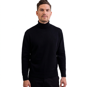 Pull col roulé en cachemire extra fin pour homme, tricot anti-rides, respirant, anti-rétrécissement, avec logo frontal, idéal pour le printemps - Product Image 1