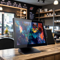 Terminal POS tactile LED 15 pouces Windows/Android RK3568 Intel Core I3 8 Go de RAM Plancher en verre trempé avec paiement par kiosque intérieur