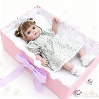 Poupées pour bébés de 22 pouces réaliste Reborn Poupées réalistes pour nouveaux-nés Fille blonde Fait à la main Poupées pour tout-petits de la vie réelle avec des vêtements pour enfants
