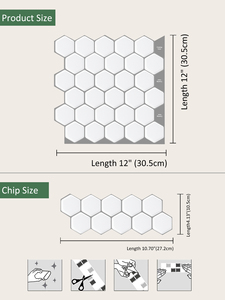 Venta caliente en forma de hexágono Peel and Stick Backsplash azulejos de pared decoración del hogar <span class=keywords><strong>cocina</strong></span> baño Color blanco Bordes de azulejos - Product Image 3