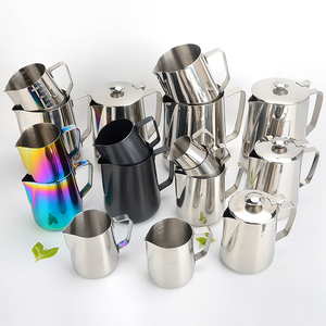 เหยือกนม 100 มล. 600 มล. 1000 มล. สีตามสั่ง อุปกรณ์บาริสต้า เหยือกนมอัจฉริยะ เหยือกตีฟองนม ปากแหลม - Product Image 2