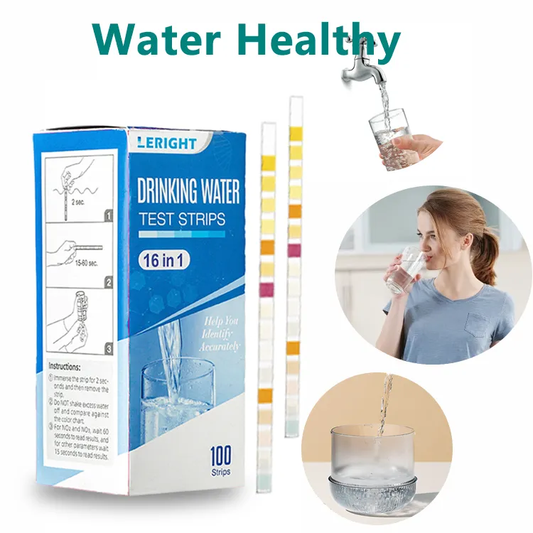 Strisce di prova dell'acqua potabile di alta qualità della fabbrica di 16 vie Kit di prova dell'acqua potabile per la casa