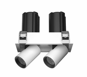 <span class=keywords><strong>Spot</strong></span> encastré <span class=keywords><strong>double</strong></span> sans cadre 20W orientable, éclairage elliptique vers le haut et vers le bas, 2400lm - Product Image 3