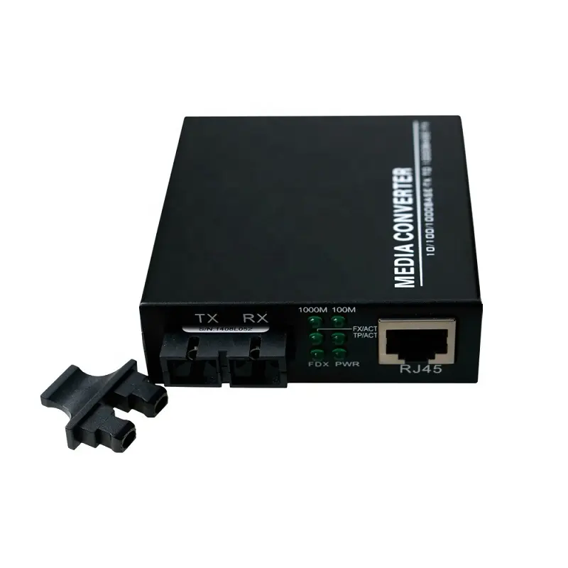 10M/100M/1000M 1310nm 1550nm Wavelength and 5V1A Output Power supply Media Converter Gigabit