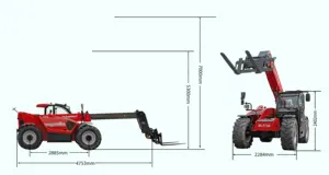 Telephandler 3.0 ton 3.5 ton mengangkat 7m 11m multifungsi pertanian mesin pertanian forklift teleskopik mini