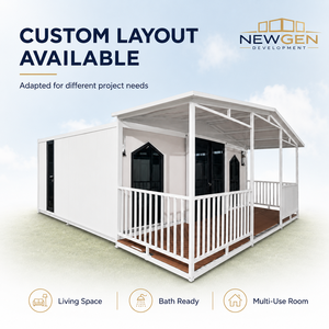 บ้านคอนเทนเนอร์สำเร็จรูป Newgen Development แบบกำหนดเองได้ โครงสร้างเหล็กโมเดิร์น พื้นที่ใช้สอยแบบโมดูลาร์ ห้องอเนกประสงค์ - Product Image 1