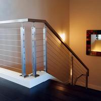 Poteau de balustrade à câble en acier inoxydable anti-corrosion, finition noir satiné, à montage supérieur, pour terrasse, balcon et escalier – Look épuré
