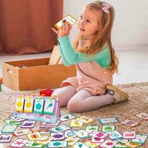 Juego de Aprendizaje de Escritorio para Preescolar y Jardín de Infancia, 96 Piezas, Colores y Formas, Tarjetas de Educación Temprana para el Desarrollo Cognitivo de los Estudiantes - Product Image 4