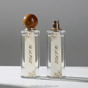 Flacon de parfum en verre écologique personnalisé 75ml 80ml, flacon de parfum vide transparent recyclable à bouchon irrégulier avec capuchon en résine colorée - Product Image 5