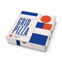 Caja de Pizza para Llevar con Logotipo Personalizado, Venta al por Mayor, Embalaje de Papel Corrugado Resistente al Desgaste para Restaurantes
