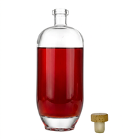 Bouteille en verre transparente personnalisée avec logo unique pour spiritueux, vodka, brandy, gin, rhum, whisky