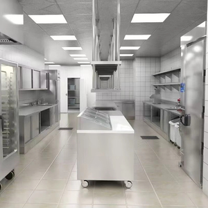 Attrezzatura da <span class=keywords><strong>Cucina</strong></span> Commerciale Personalizzata in Acciaio Inox Resistente con Tavoli da <span class=keywords><strong>Lavoro</strong></span> Integrati, Armadi, Lavelli e Spazi di Stoccaggio - Product Image 1