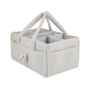 Cute Bear Head Decoration Diaper Caddy Organizer Baby For Changing Table Portable Toy Storage Nursery Decor For Boy And Girl