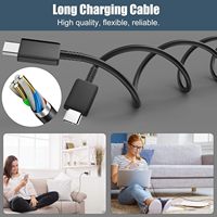Cable de Carga Rápida PD de 45W, USB Tipo-C Macho a Tipo-C Macho, Cable de Datos y Carga TPE para Teléfono Inteligente, Laptop, Tableta
