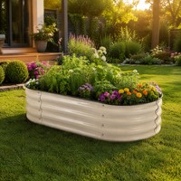 Kit de Jardinière Ovale Surélevée en Acier Galvanisé et Inoxydable, Grande Taille, pour Légumes à Racines Profondes, Modulaire, Vente en Gros, OEM ODM