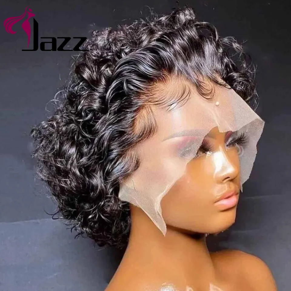 High Quality Indian Perruque Pixie Cut Wig Human Hair Extension Transparent HD Full Lace Front Human Hair Wigs For Black Women