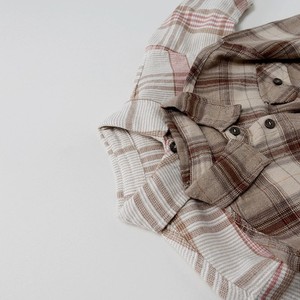 Chemise à carreaux rétro unisexe pour enfants, printemps-automne, détail poche, chemise à manches longues, vêtement d'extérieur chic vintage, chemise pour bébé - Product Image 4
