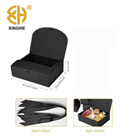 Boîte cadeau de luxe noire magnétique en fourrure écologique et biodégradable pour demande en mariage des garçons d'honneur, demoiselles d'honneur, Noël et anniversaires