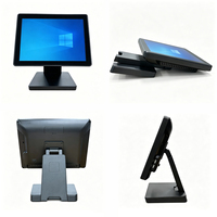 Terminal de point de vente professionnel à écran tactile unique de 15 pouces avec support pliable pour magasin de détail et restaurant, sous Windows 11