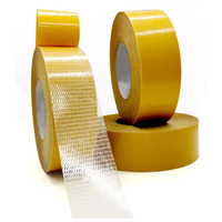 Caoutchouc synthétique Acrylique Adhésif Double Face Maille Fibre De Verre Filament Bande pour Plancher En Plastique Articles Textiles