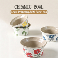 Vaisselle en céramique, personnalisation OEM, bols rustiques en terre cuite peints sous glaçure, bols à dessert et à fruits compatibles lave-vaisselle, bols en céramique