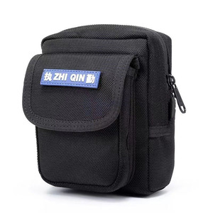 Doppellagige, sofort einsatzbereite, kleine taktische Hüfttasche für Outdoor-Aktivitäten mit Reißverschluss, schwarz, multifunktional, zum Umhängen am Gürtel - Product Image 1