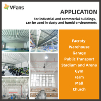 VFans Vente en gros Ventilateur de plafond HVLS à entraînement direct PMSM 11-17 pieds, type industriel, pour entrepôt et grande haleine d'air pour bâtiment d'élevage