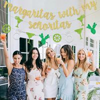 Decoraciones para Despedida de Soltera con Temática de Margaritas, Letrero 'My Senoritas', Fiesta Mexicana, Cactus, Artículos para Despedida de Soltera