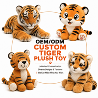 Fabricant de jouets en peluche personnalisés en forme de tigre, OEM ODM, vente en gros, animaux en peluche réalistes, poupées en peluche pour mascottes de marque et articles cadeaux