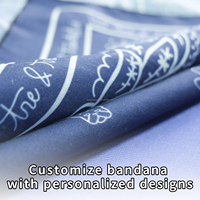 Bandana en coton personnalisé avec design sur mesure, impression simple ou double face, foulard carré multi-usages