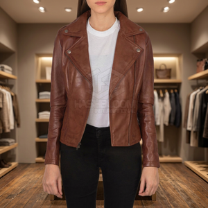 High Quality Women's Leather Jacket Solid Plain Dyed Turtleneck Soft Printed Knitted Winter Autumn Polyester Breathable <b>Zipper</b> - Product Image 3